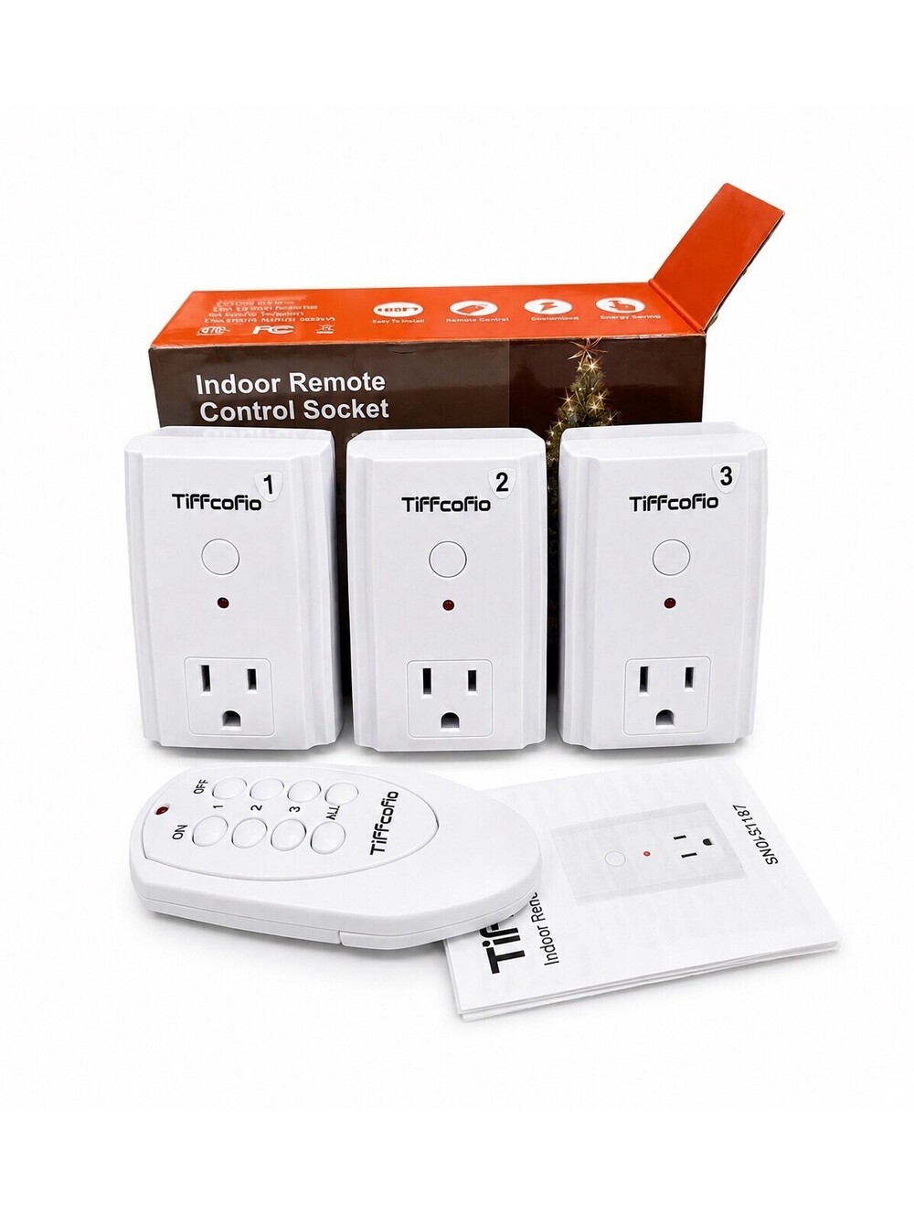 Indoor Remote Control Outlet Plug, Wireless Light Switches, 100ft Range Remot...